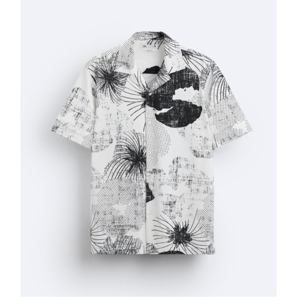 ZARA ~ABSTRACT PRINT STRETCH SHIRT (NWT) - Picture 2 of 10